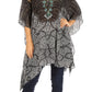 Stylish Rhinestone Lace-Up V-Neck Women's Caftan Poncho Cover-Up by Sakkas Aymee