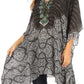 Stylish Rhinestone Lace-Up V-Neck Women's Caftan Poncho Cover-Up by Sakkas Aymee