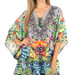Stylish Rhinestone Lace-Up V-Neck Women's Caftan Poncho Cover-Up by Sakkas Aymee