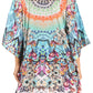 Stylish Rhinestone Lace-Up V-Neck Women's Caftan Poncho Cover-Up by Sakkas Aymee