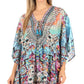 Stylish Rhinestone Lace-Up V-Neck Women's Caftan Poncho Cover-Up by Sakkas Aymee