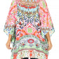 Stylish Rhinestone Lace-Up V-Neck Women's Caftan Poncho Cover-Up by Sakkas Aymee