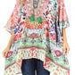 Stylish Rhinestone Lace-Up V-Neck Women's Caftan Poncho Cover-Up by Sakkas Aymee