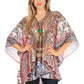Stylish Rhinestone Lace-Up V-Neck Women's Caftan Poncho Cover-Up by Sakkas Aymee