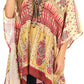 Stylish Rhinestone Lace-Up V-Neck Women's Caftan Poncho Cover-Up by Sakkas Aymee