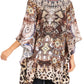 Stylish Rhinestone Lace-Up V-Neck Women's Caftan Poncho Cover-Up by Sakkas Aymee