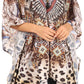 Stylish Rhinestone Lace-Up V-Neck Women's Caftan Poncho Cover-Up by Sakkas Aymee