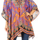 Stylish Rhinestone Lace-Up V-Neck Women's Caftan Poncho Cover-Up by Sakkas Aymee