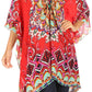 Stylish Rhinestone Lace-Up V-Neck Women's Caftan Poncho Cover-Up by Sakkas Aymee