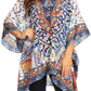 Stylish Rhinestone Lace-Up V-Neck Women's Caftan Poncho Cover-Up by Sakkas Aymee