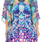 Stylish Rhinestone Lace-Up V-Neck Women's Caftan Poncho Cover-Up by Sakkas Aymee
