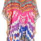 Stylish Rhinestone Lace-Up V-Neck Women's Caftan Poncho Cover-Up by Sakkas Aymee