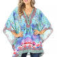 Stylish Rhinestone Lace-Up V-Neck Women's Caftan Poncho Cover-Up by Sakkas Aymee