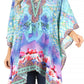 Stylish Rhinestone Lace-Up V-Neck Women's Caftan Poncho Cover-Up by Sakkas Aymee