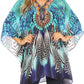 Stylish Rhinestone Lace-Up V-Neck Women's Caftan Poncho Cover-Up by Sakkas Aymee