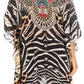Stylish Rhinestone Lace-Up V-Neck Women's Caftan Poncho Cover-Up by Sakkas Aymee