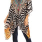Stylish Rhinestone Lace-Up V-Neck Women's Caftan Poncho Cover-Up by Sakkas Aymee