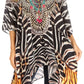 Stylish Rhinestone Lace-Up V-Neck Women's Caftan Poncho Cover-Up by Sakkas Aymee