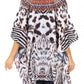 Stylish Rhinestone Lace-Up V-Neck Women's Caftan Poncho Cover-Up by Sakkas Aymee