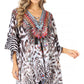Stylish Rhinestone Lace-Up V-Neck Women's Caftan Poncho Cover-Up by Sakkas Aymee