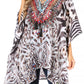 Stylish Rhinestone Lace-Up V-Neck Women's Caftan Poncho Cover-Up by Sakkas Aymee