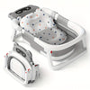 Foldable Baby Bathtub with Thermometer Soft Cushion Portable Baby Bath Tub