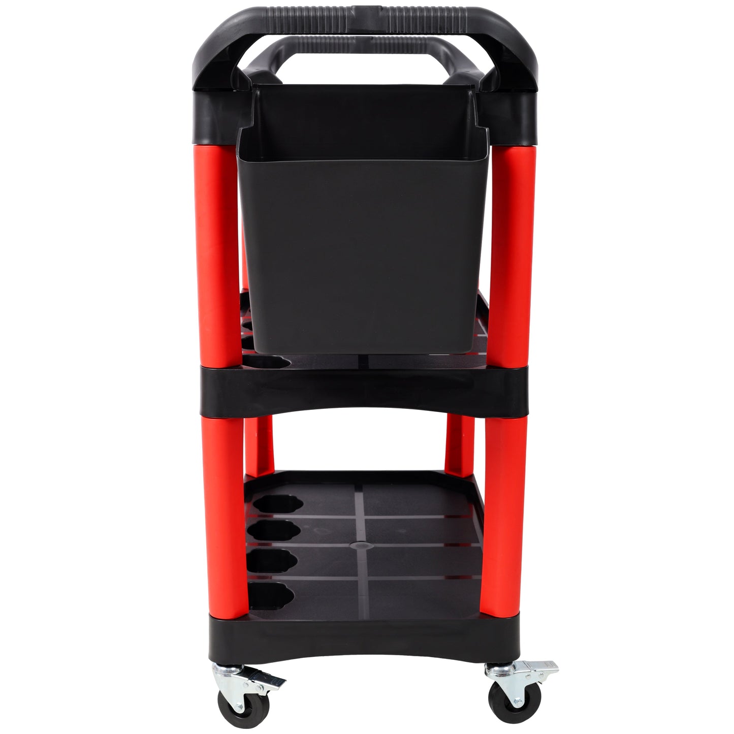 3 Tier Rolling Auto Detail Cart With Wheels, 2 Buckets
