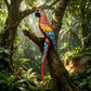Hanging Scarlet Macaw Parrot Statue
