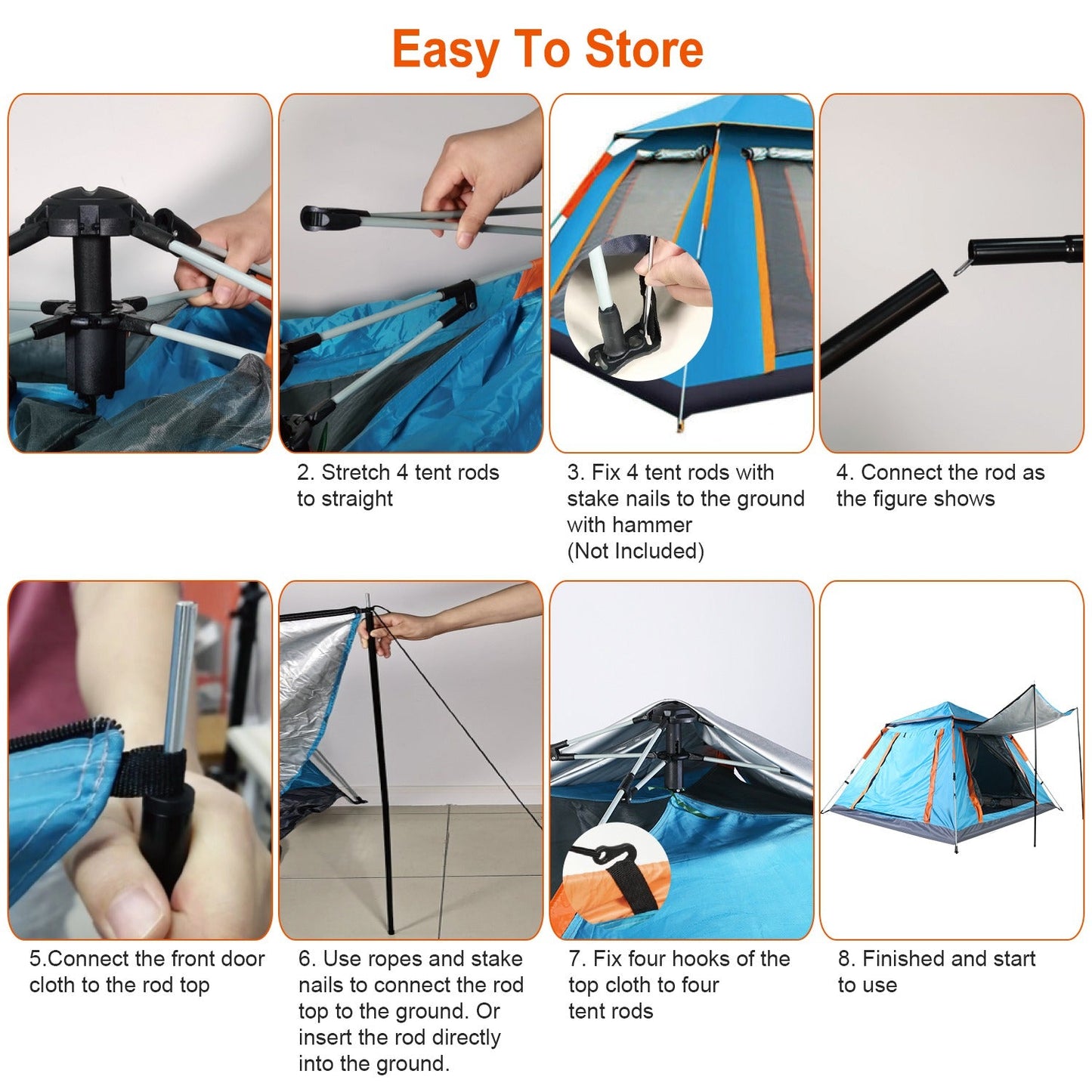 4-5 Person Waterproof Camping Tent with Mosquito Nets