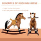 Qaba Kids Metal Plush Ride-On Rocking Horse Chair Toy