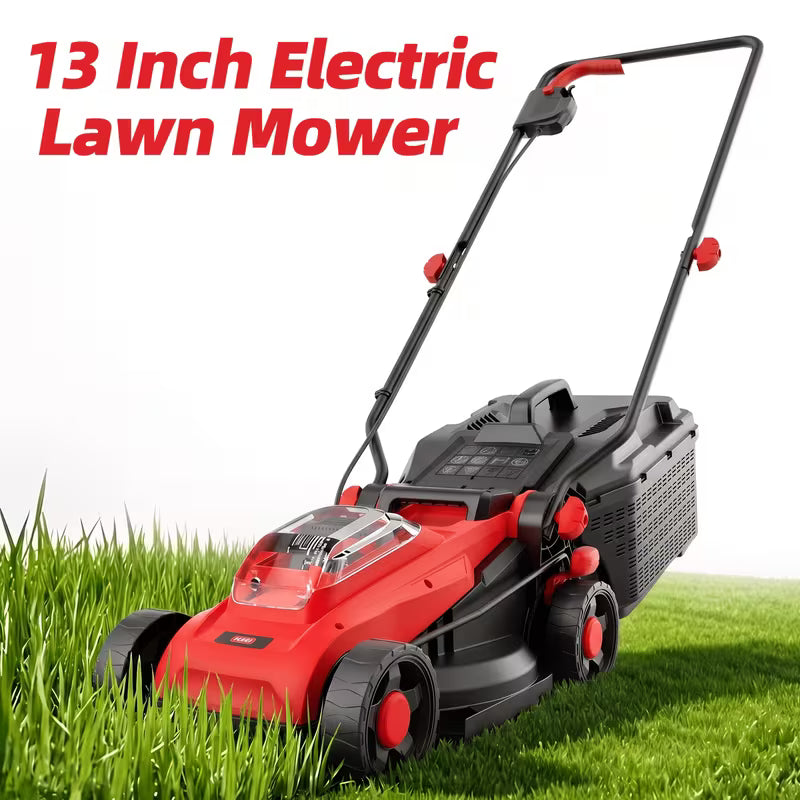 13-Inch 20V Cordless Brushless Push Lawn Mower with 2 Batteries