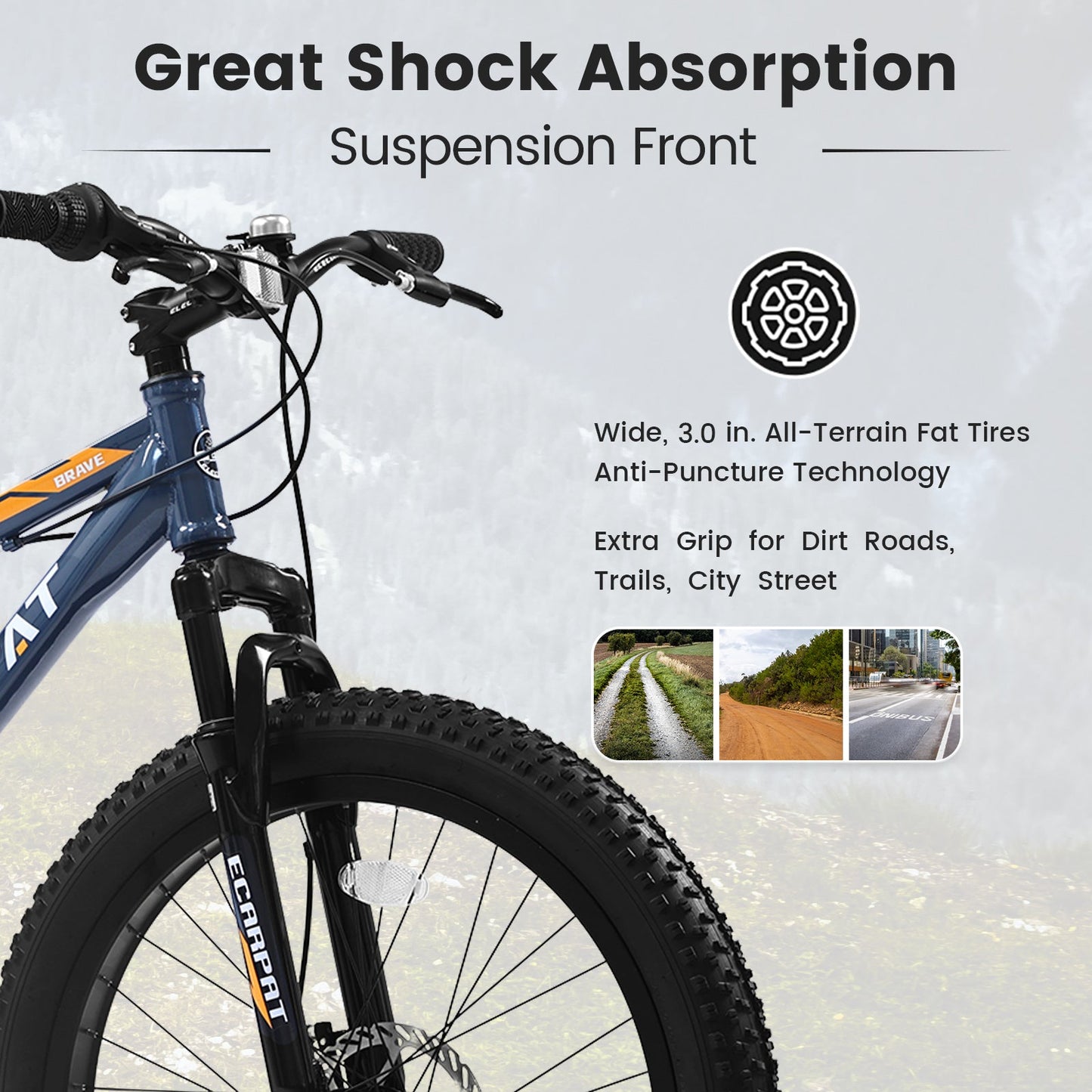 Elecony 24 Inch Fat Tire Bike - Adult/Youth