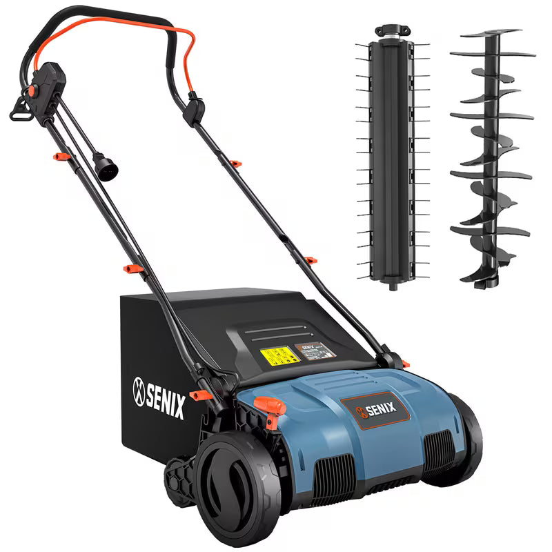 15-Inch 13 Amp Electric 2-in-1 Lawn Dethatcher and Scarifier