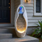 27.6 in Floor-Standing Cobblestone Fountain with Lights