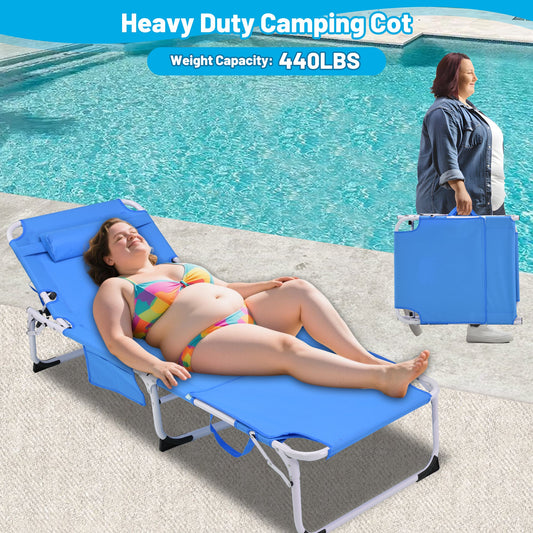 3-in-1 Heavy Duty Tanning Chair with Face Hole