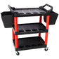 3 Tier Rolling Auto Detail Cart With Wheels, 2 Buckets