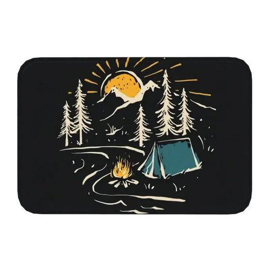 River Scenery Flocked Floor Mat Ground Protection Mat