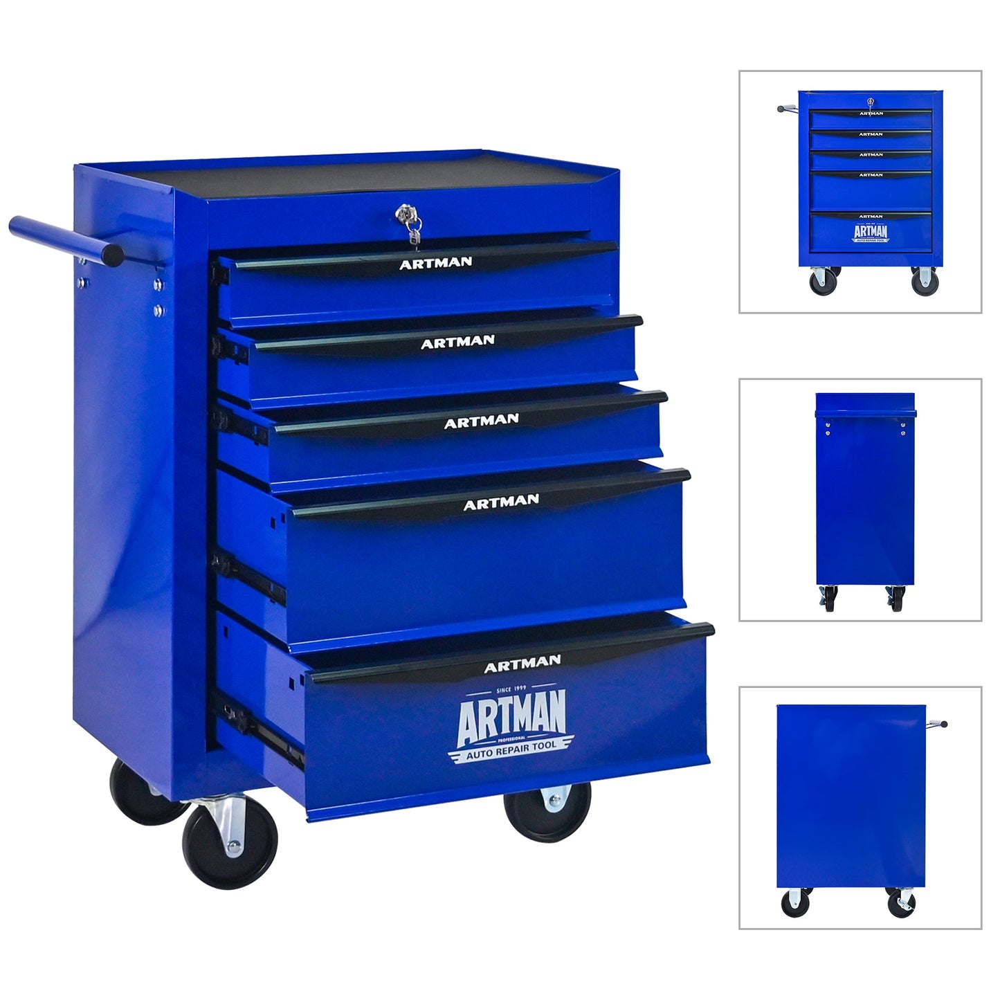 Rolling Metal Tool Chest with 5 Drawers