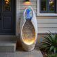 27.6 in Floor-Standing Cobblestone Fountain with Lights