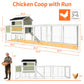 Wooden Chicken Coop with Run and Nesting Box