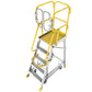 5 Step 375lbs Aluminum Rolling Platform Ladder
