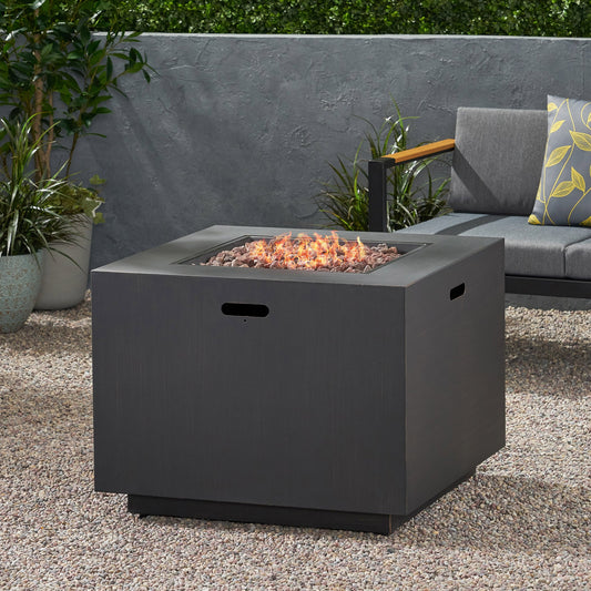 33" Outdoor Iron Square Propane Fire Pit