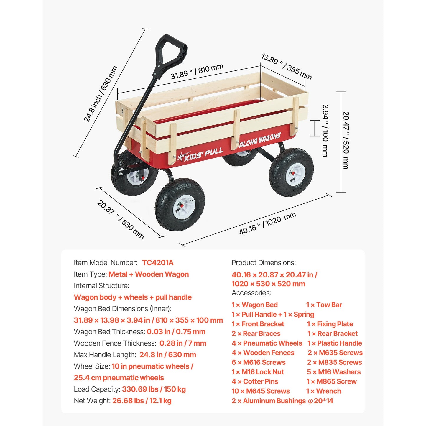Pull-Along Wagon for Kids