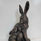22'' Tall Mother Hare & Baby Cuddling Garden Statue
