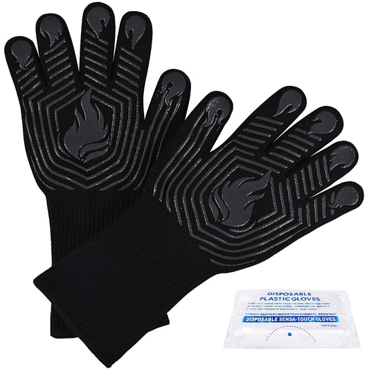 BBQ Gloves 1472°F Heat Resistant Fireproof Oven Mitts