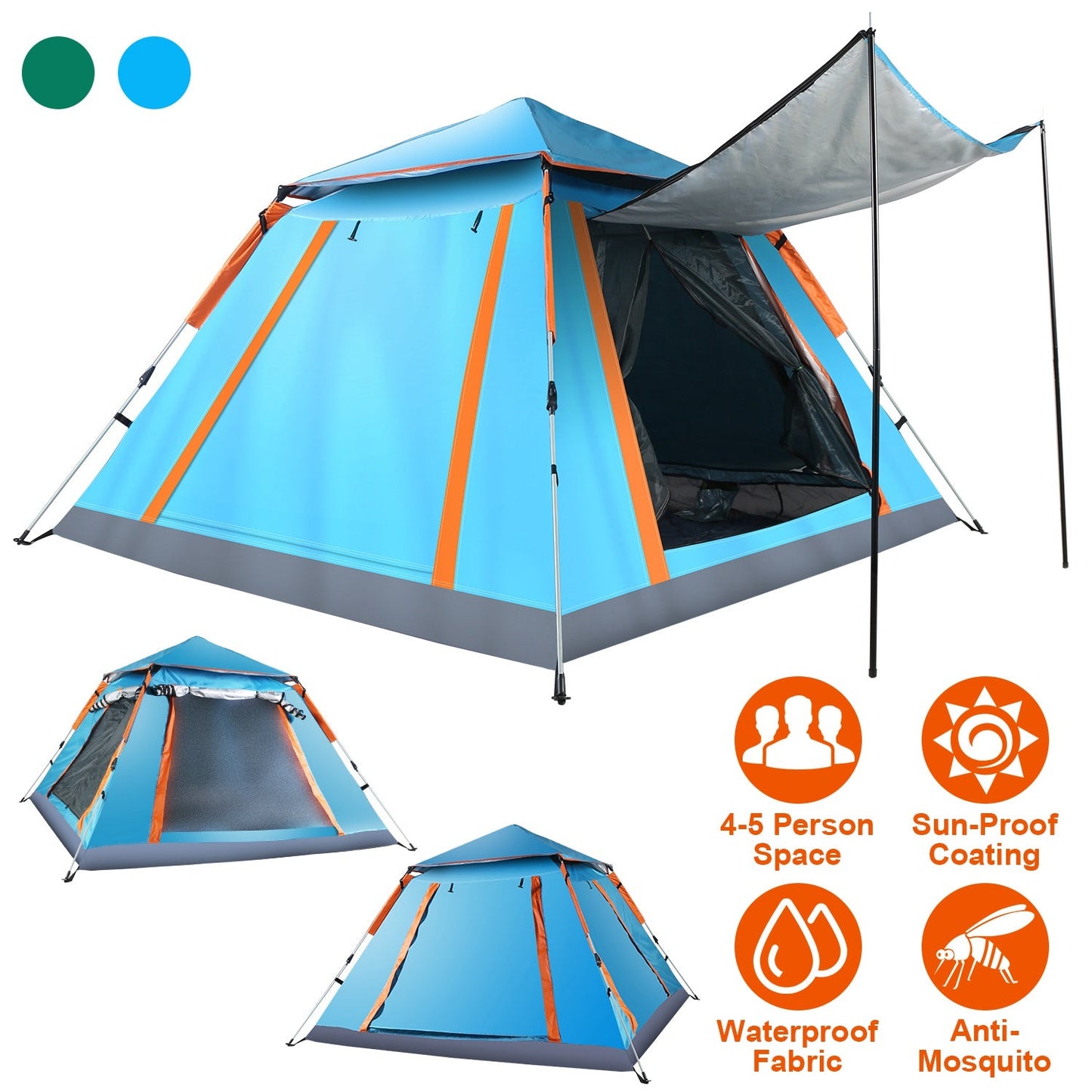4-5 Person Waterproof Camping Tent with Mosquito Nets