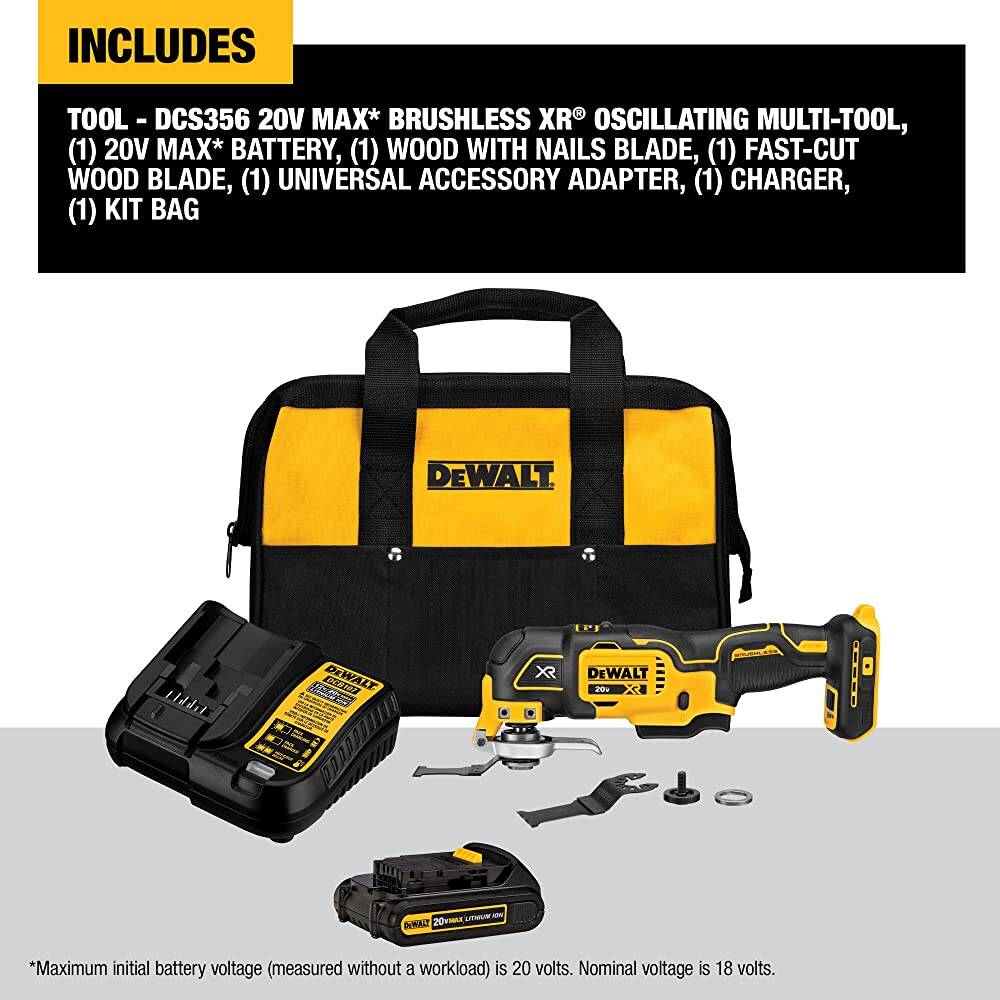 DEWALT DCS356C1 20V MAX* XR Oscillating Tool Kit 3-Speed