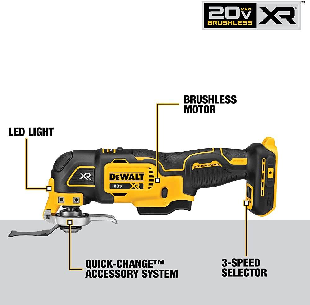 DEWALT DCS356C1 20V MAX* XR Oscillating Tool Kit 3-Speed