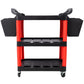3 Tier Rolling Auto Detail Cart With Wheels, 2 Buckets