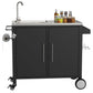 Outdoor Grill Table with Sink and Cabinet